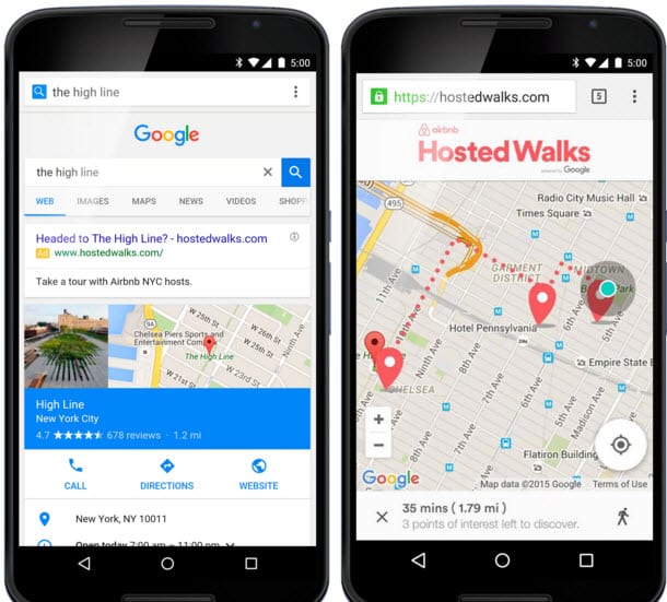 Google maps Airbnb hosted walks